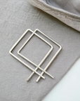 Sterling Silver Square Geometric Hoop Earrings
