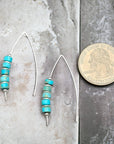 Modern Turquoise and Sterling Silver Threaders - Boho style