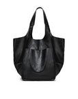 Oversized Vegan Tote- Blk