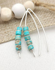 Modern Turquoise and Sterling Silver Threaders - Boho style