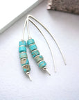 Modern Turquoise and Sterling Silver Threaders - Boho style