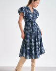Bubble Sleeve Floral Dress