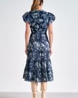 Bubble Sleeve Floral Dress