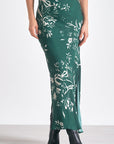 Floral Print Satin Skirt