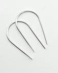 Modern Open Hoop Threader Earrings - Sterling Silver