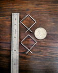 Sterling Silver Square Geometric Hoop Earrings