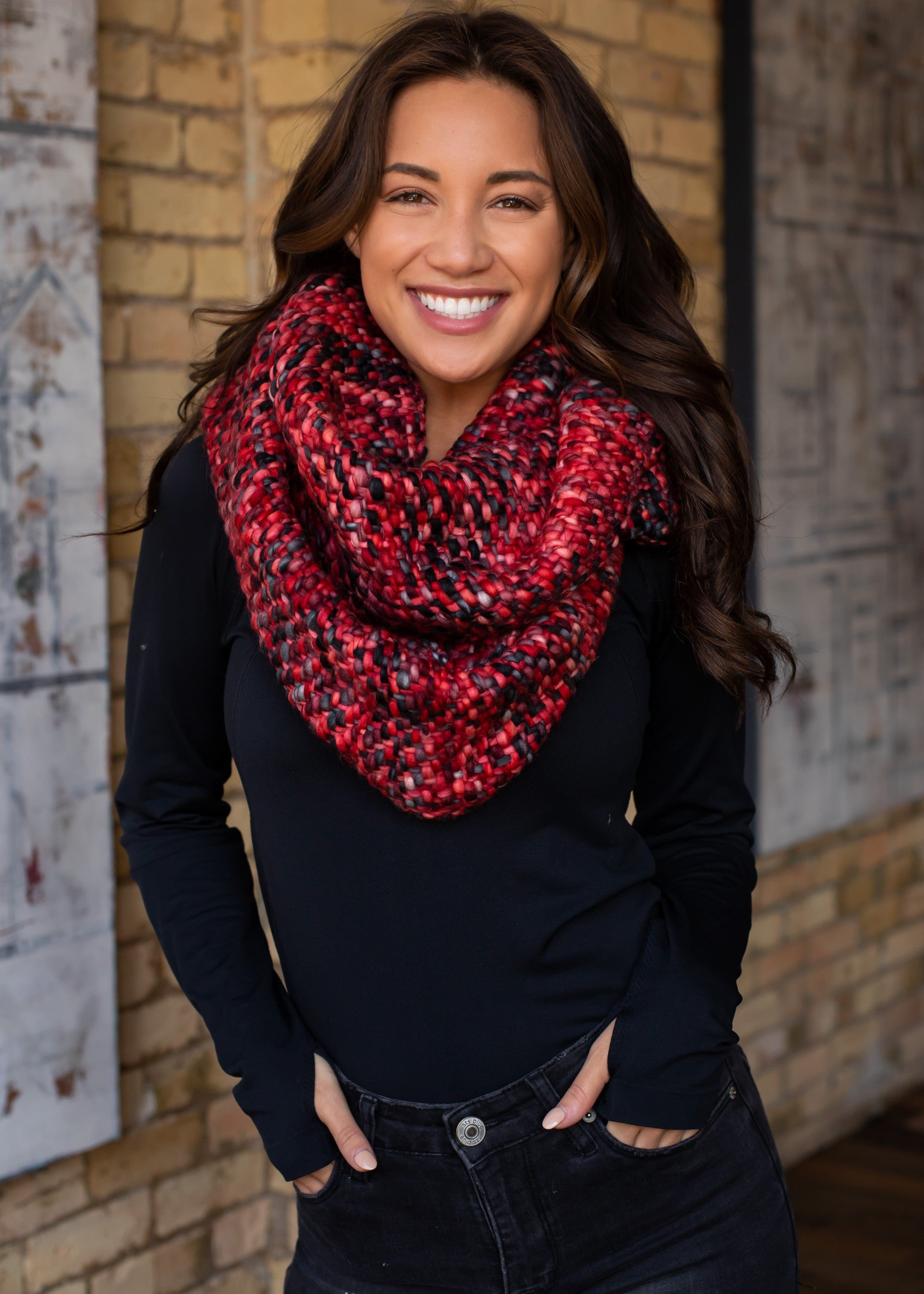 Loom Woven Infinity Scarf (r)