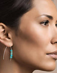 Modern Turquoise and Sterling Silver Threaders - Boho style