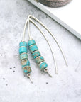 Modern Turquoise and Sterling Silver Threaders - Boho style