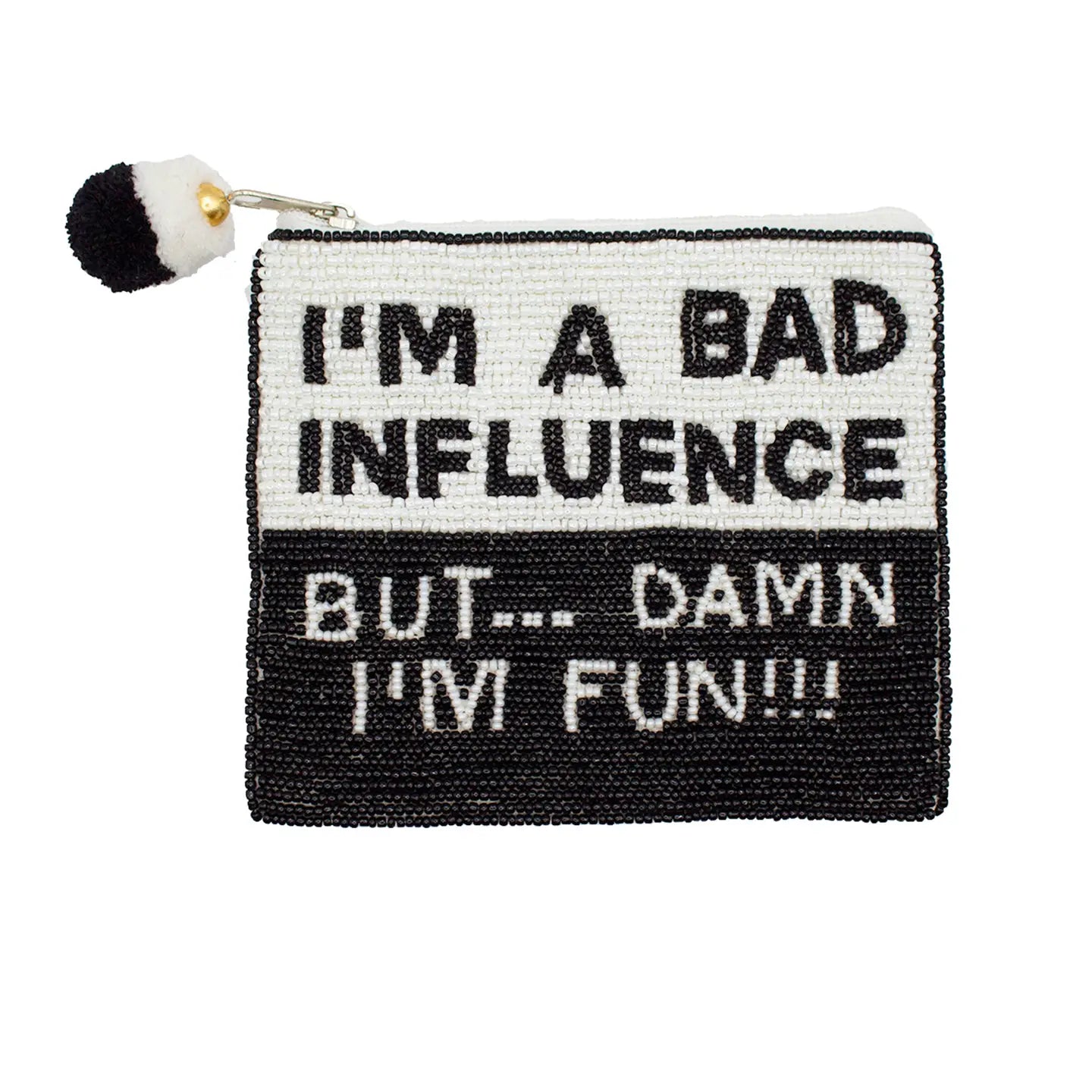 Bad Influence Beaded Coin Purse