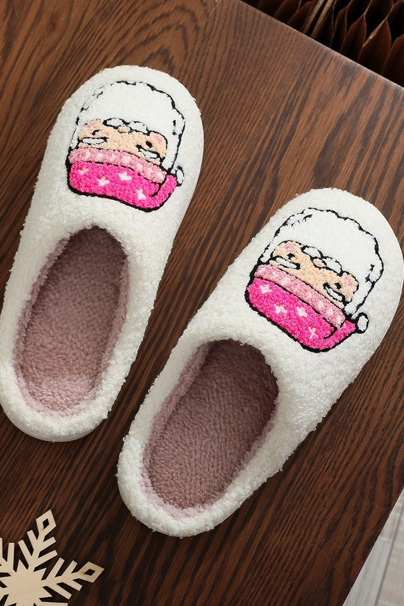 Plush Cozy Slippers-Santa