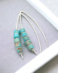 Modern Turquoise and Sterling Silver Threaders - Boho style