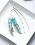 Modern Turquoise and Sterling Silver Threaders - Boho style