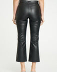 High Rise Cropped Leather Pants (blk)