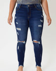 Mid Rise Super Skinny Destructed Jeans