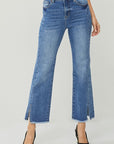 HR Front Seam Raw Hem Jeans (curvy)