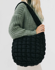 Quilted Hobo Bag (Black)