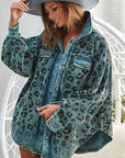 Vintage Washed Leopard Corduroy Buttoned Jacket