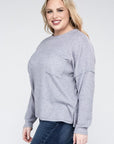 Plus Ribbed Brushed Melange Hacci Sweater