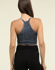 Washed Ribbed Seamless Cropped Cami Top