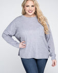 Plus Ribbed Brushed Melange Hacci Sweater