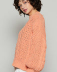 Coral Cable Knit Pullover