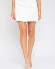 WHITE DENIM MINI SKIRT