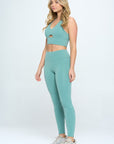 Two Piece Activewear Set with Cut-Out Detail