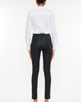 High Rise Black Coated Ankle Skinny Jean