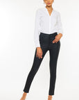 High Rise Black Coated Ankle Skinny Jean