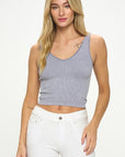 Seamless Reversible Stonewashed Ribbed Tank