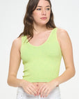 Seamless Reversible Stonewashed Ribbed Tank