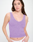 Seamless Reversible Stonewashed Ribbed Tank