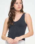 Seamless Reversible Stonewashed Ribbed Tank