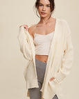 Cable Knit Open Front Long Cardigan