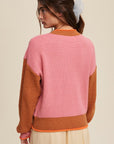 Color Block Ribbed Knit Sweater