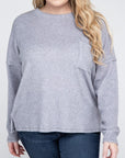 Plus Ribbed Brushed Melange Hacci Sweater