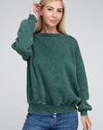 Acid Wash Fleece Oversized Pullover