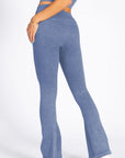 Women's Stone Washed Ribbed Yoga Pants