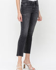 Mid Rise Crop Slim Straight Jeans