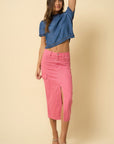 Cargo Midi Skirt- Pink