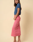 Cargo Midi Skirt- Pink