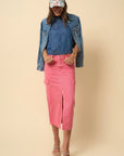 Cargo Midi Skirt- Pink