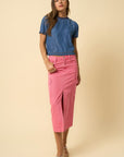 Cargo Midi Skirt- Pink