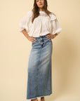 Flared Maxi Denim Skirt