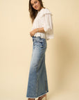 Flared Maxi Denim Skirt