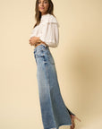 Flared Maxi Denim Skirt