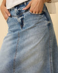 Flared Maxi Denim Skirt