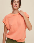 Short Sleeve Boxy Crew Neck Sweat Top