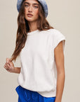 Short Sleeve Boxy Crew Neck Sweat Top